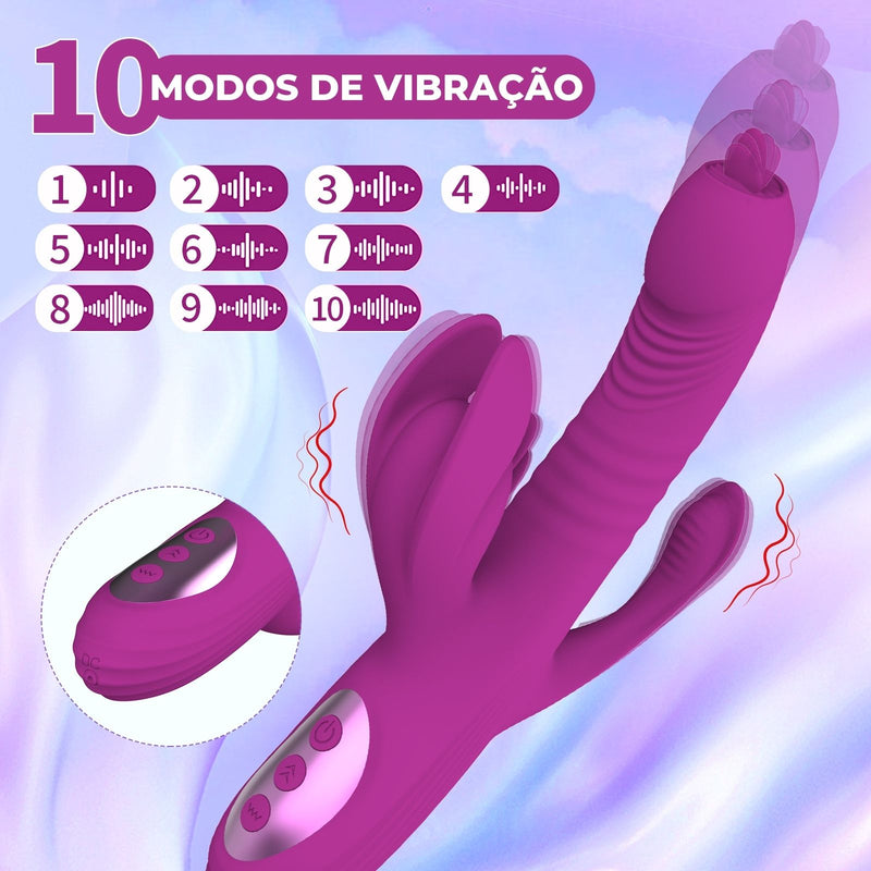 Dominatrix - Vibrador tripla estimulação com aquecimento