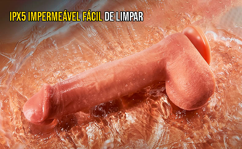 Pênis realista com aquecimento e textura