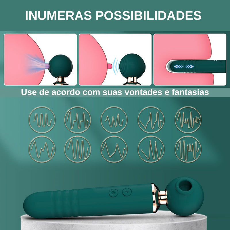 Vibrador Varinha Mágica 3 em 1