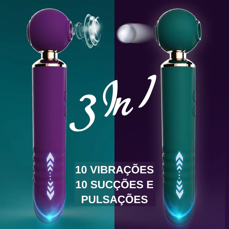 Vibrador Varinha Mágica 3 em 1