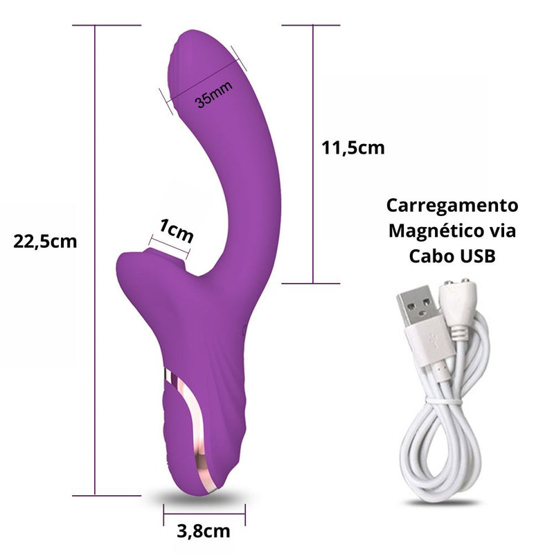 Vibrador Ponto G sugador de Clitóris 10 modos