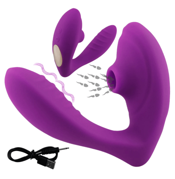 Vibrador Ponto G e Sugador de Clitóris 10 Níveis